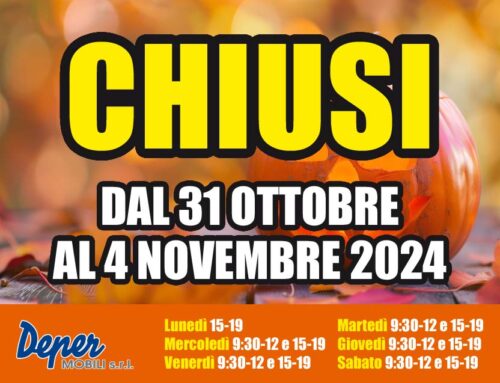 CHIUSI: Dal 31 ottobre al 4 novembre 2024